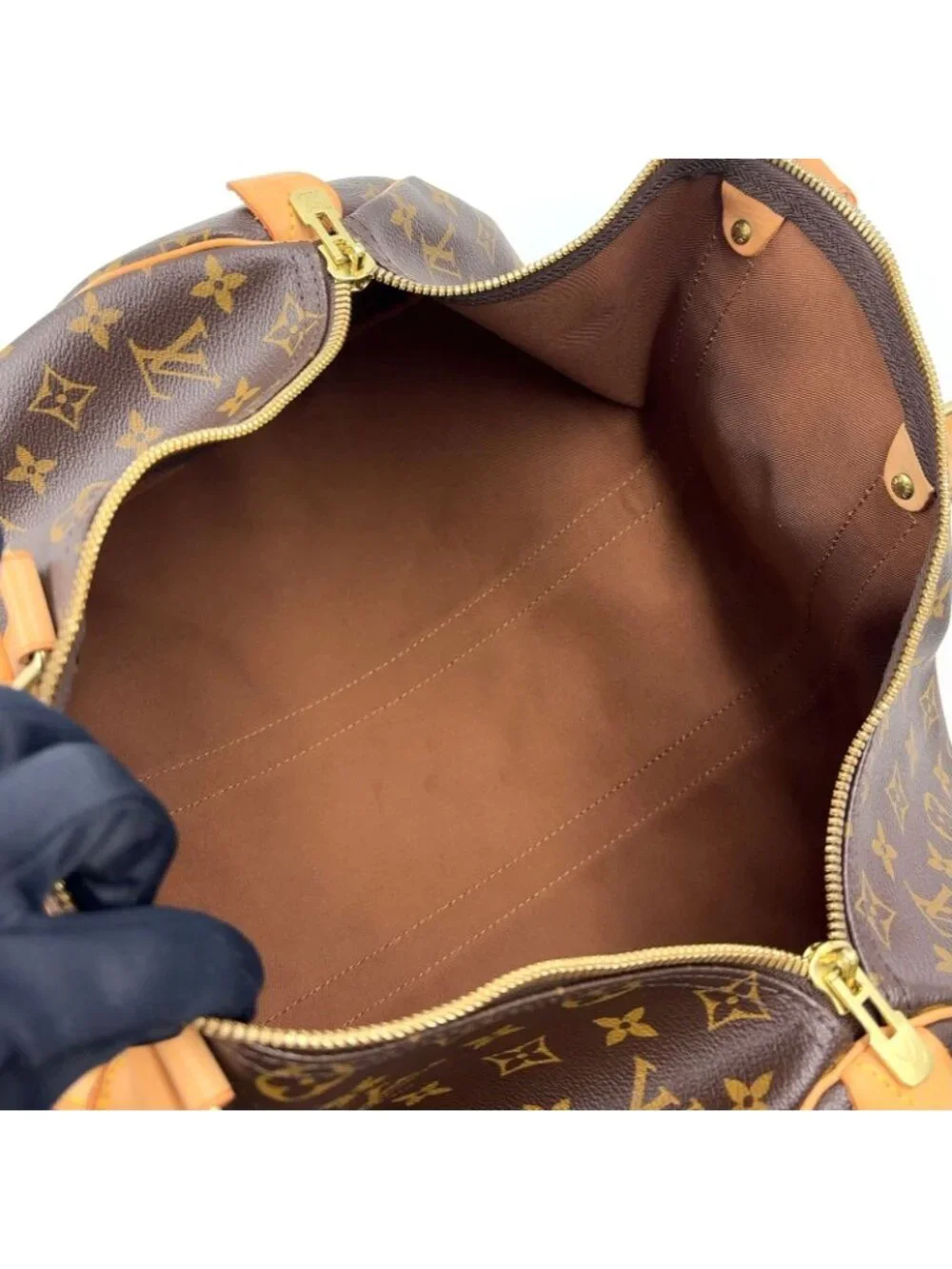 Louis Vuitton Keepall 45 Monogram Leather Brown Light Boston Bag Gold